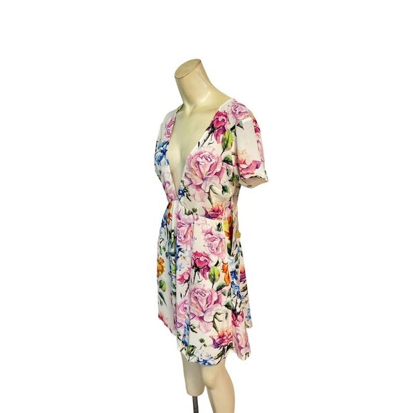 Show Me Your Mumu Women's Ibiza Mini Dress Low cut Large Fits Medium NWT - Picture 3 of 7